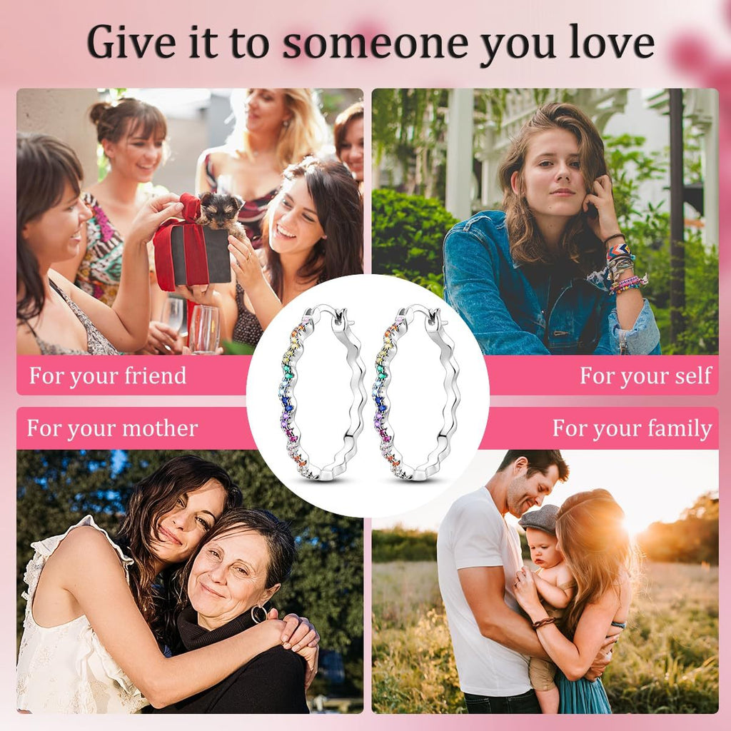 Wave-Shaped Rhinestone Earrings product image