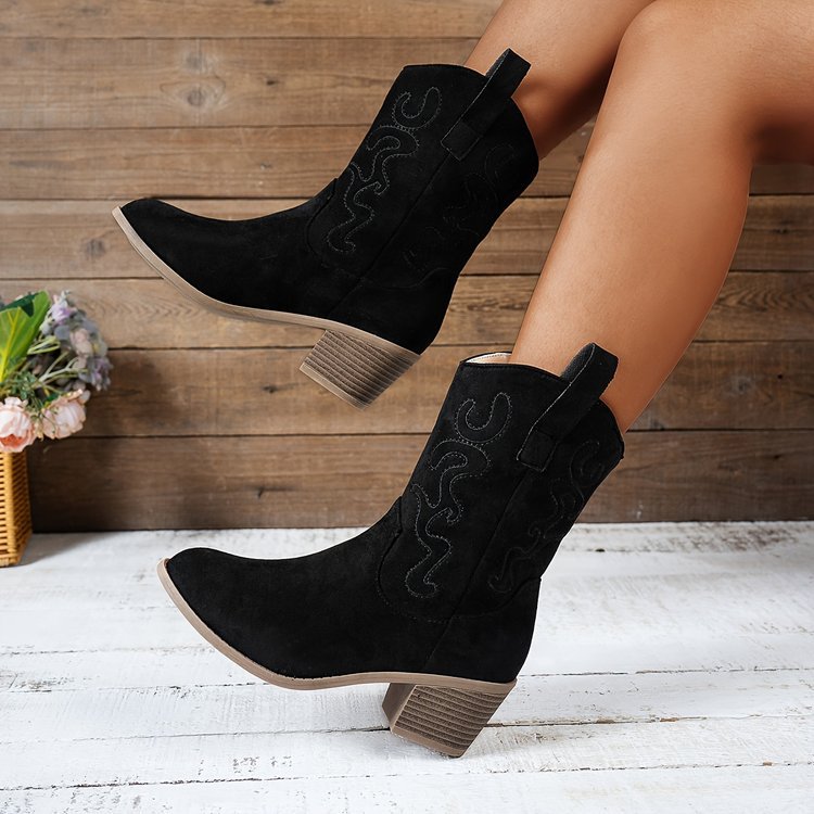 Embroidered Western Mid-Calf Boots product image
