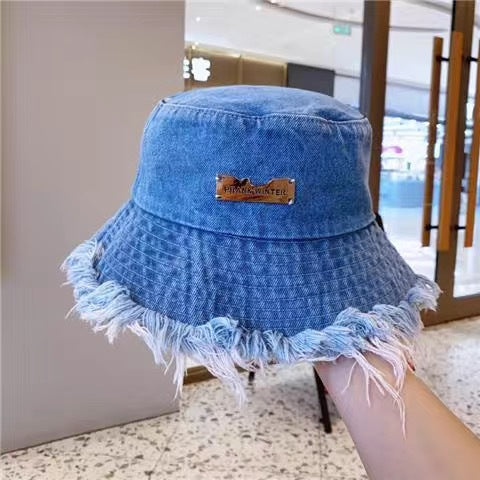 Distressed Denim Bucket Hat