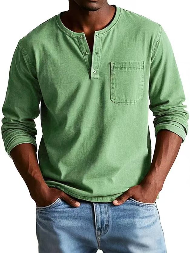 Button V-Neck Long-Sleeve Tee product image