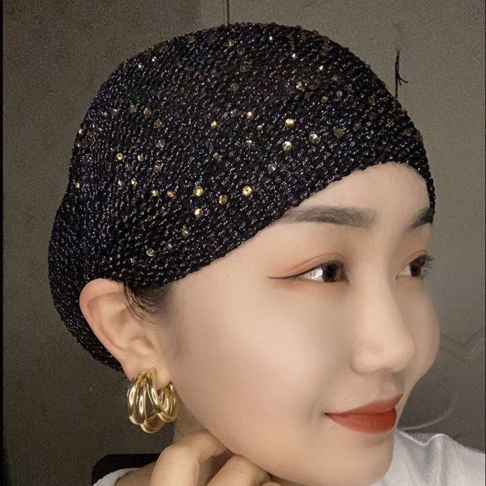 Rhinestone Lace Beanie