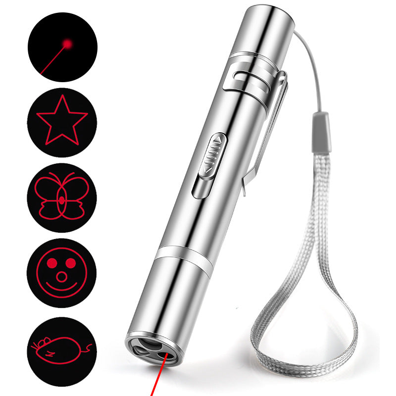 Laser Pointer Cat Toy, Red Dot LED Light Pointer Interactive Toys Indoor Cats Dogs, Long Range 5 Modes Lazer Projection Playpen For Kitten Outdoor Pet