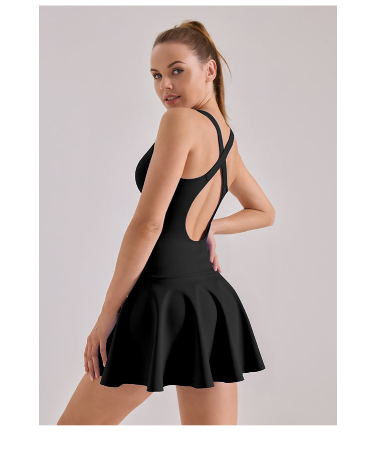 Zip-Front Long-Sleeve Sports Dress