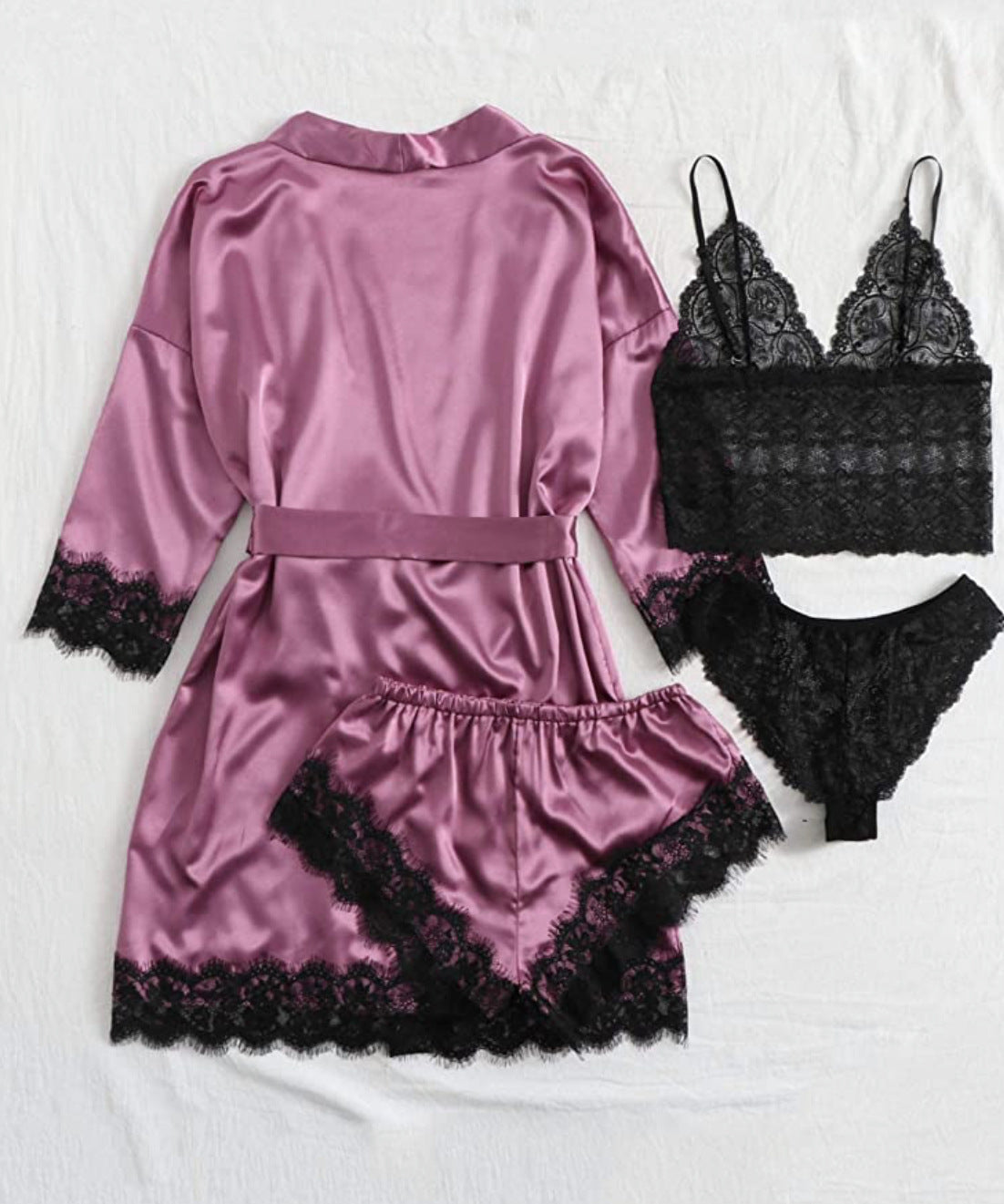 European And American Ladies Pajamas Four-piece Set
