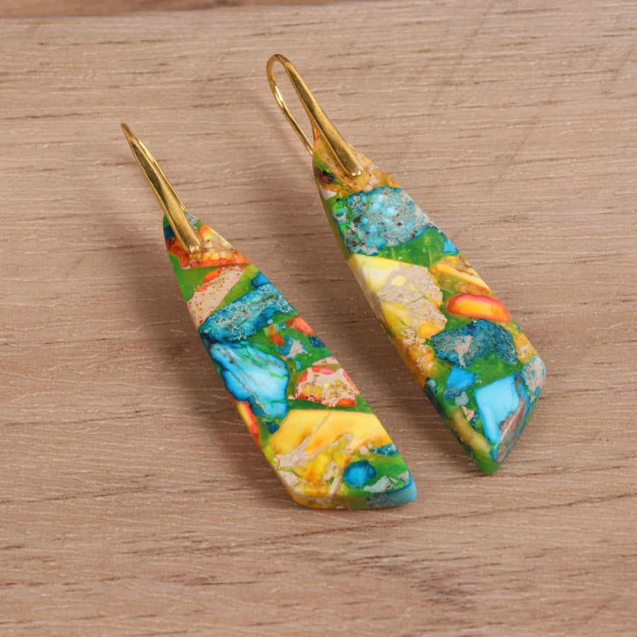 Geometric Flower Pendant Earrings product image