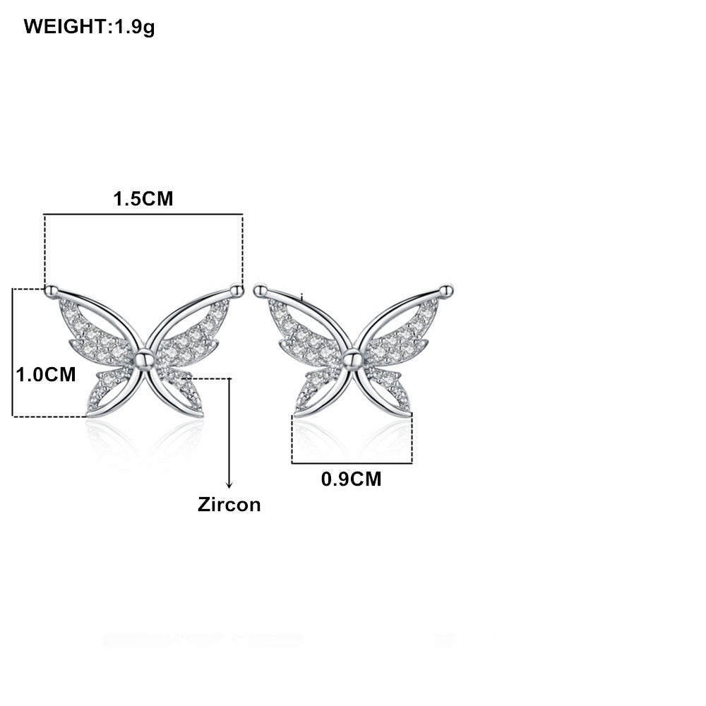 Rhinestone Butterfly Stud Earrings product image