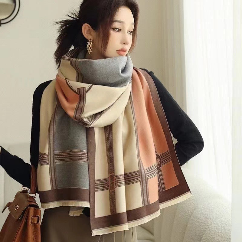 Color-Block Winter Scarf