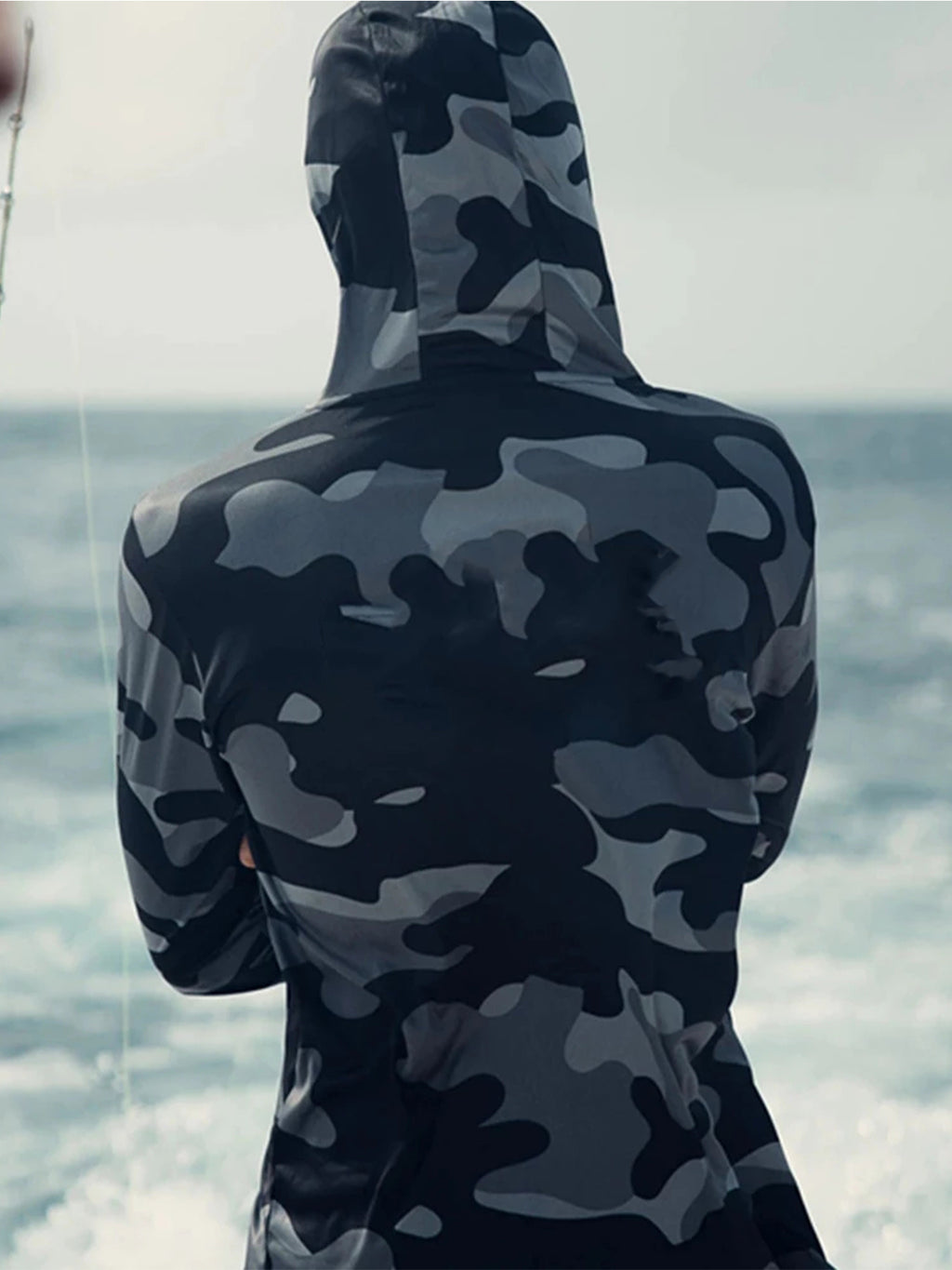 Fishing Hoodie Face Mask Neck Cover Sailing Shirt Summer Men Long Sleeve Sun Protection Hunting Jersey Camisa De Pesca Performance Fish Gear Beach Top