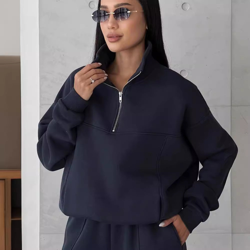 Contrast-Trim Jogging Set