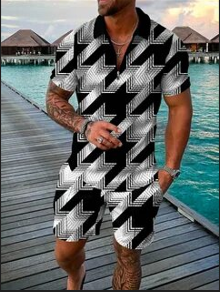 Polo Shirt Sports Short Sleeve Shorts Suit For Men
