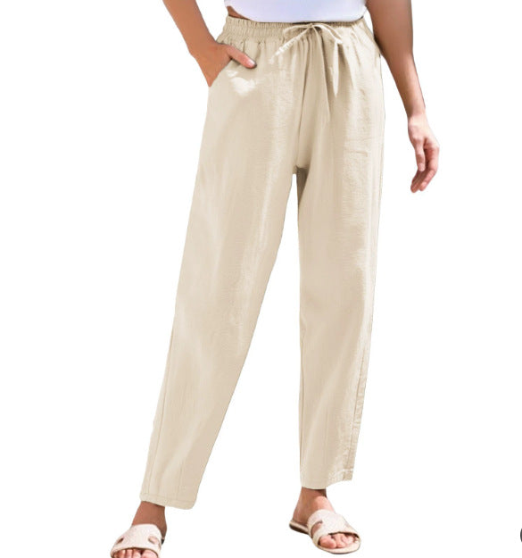 Cotton-Linen Wide-Leg Yoga Pants
