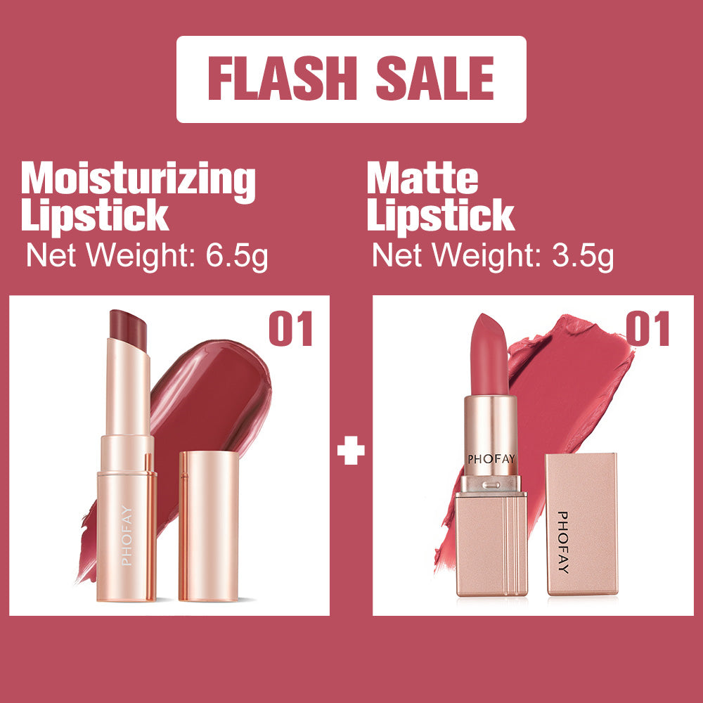color:PHOFAY Moisturizing Lipstick And Matte Lipstick 01Set